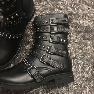 Studded Black combat boots